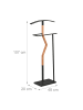 relaxdays Herrendiener in Grau/ Natur - (B)48 x (H)107 x (T)20 cm