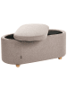 Beliani Pouf HAYWARD in Beige/Braun - (W) 98 x (H) 44 x (L) 44 cm