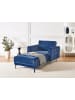 Beliani Chaiselongue ABERDEEN in Blau/Schwarz - (W) 107 x (H) 83 x (L) 189 cm