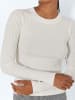 Noisy may Slim Fit Stretch Strickpullover Gerippt NMSHI in Weiß