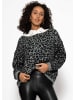 SASSYCLASSY Pullover mit Leo-Muster in Hellgrau