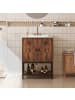COSTWAY Waschbecken mit Unterschrank 61 x 46,5 x 87cm in Braun