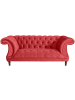 58 aufm Kessel CHESTERFIELD Sofa 2-Sitzer Kaylin Samtvelours rot