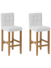 Beliani 2-tlg Barhocker MADISON in Weiß/Braun