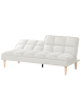 Beliani 3-Sitzer Sofa SILJAN in Weiß/Braun - (W) 177 x (H) 80 x (L) 80 cm