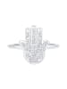 Elli Ring 925 Sterling Silber Hamsa Hand in Silber