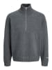 JACK & JONES PLUS Sweatshirt mit halbem Reißverschluss in Dark Grey Melange