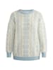 usha BLUE LABEL Strickpullover in Blau Wollweiss