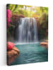 MuchoWow Leinwand Bilder Tropischer Wasserfall