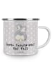 Mr. & Mrs. Panda Emaille Tasse Pinguin Beste Geschwister der Wel... in Grau Pastell