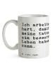 Mr. & Mrs. Panda Kaffeebecher Ich arbeite hart, damit... mit Spruch in Weiß