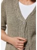 GOLDNER Bändchengarn-Strickjacke mit schönen Details in graugrün