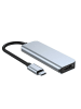 TechProtect 4in1 Multifunktonsadapter V2 in Grau HUB USB-C auf 2xUSB, HDMI, USB-C in Grau
