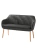 home24 home24 Küchensofa aus Webstoff und massivem Eichenholz im skandinavischen Stil in Dunkelgrau