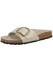 Birkenstock Pantolette Madrid Big Buckle Naturleder Lack schmal in natur
