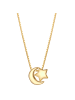 Glanzstücke München Kette Mond/Stern aus Sterling Silber in gelbgold