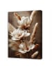 WALLARENA Leinwandbild Blumen in Beige