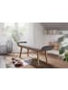 KADIMA DESIGN Sitzbank Stoff | 125x51x38cm, Massivholz Grau, Chesterfield
