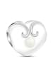 GNOCE Sterling Silber Herz Charm Perle