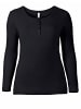 sheego Langarmshirt in schwarz