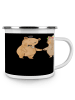 Mr. & Mrs. Panda Camping Emaille Tasse 40. Hochzeitstag Rubinhoc... in Schwarz