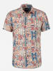 KOROSHI Herren kurzarm-viskosehemd in bunt