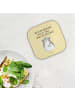 Mr. & Mrs. Panda Bierdeckel Chinchilla Blume mit Spruch in Gelb Pastell