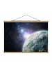 WALLART Stoffbild mit Posterleisten - Galaxy Light in Blau