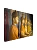 WALLART Leinwandbild - Goldene Buddha Statuen in Gold