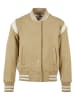 Urban Classics Urban Classics Damen Girls Inset College Sweat Jacket in unionbeige/whitesand