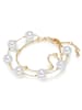 Lulu & Jane Armband aus Messing mit Muschelkernperle in gelbgold