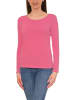 Alkato Alkato Damen Langarm Shirt mit O-Ausschnitt in altrosa