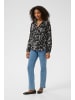 Kaffe Bluse langarm KAbeathe Regular fit in Black / Chalk Graphic