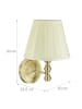 relaxdays Wandlampe in Cremeweiß/ Messing - (B)29 x (H)30 x (T)23,5 cm