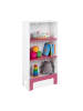 relaxdays Kinderregal in Weiß/ Rosa - (B)48 x (H)91 x (T)24 cm
