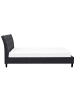 Beliani Doppelbett SAVERNE in Grau/Dunkler Holzfarbton - (W) 197 x (H) 100 x (L) 228 cm