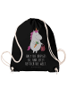 Mr. & Mrs. Panda rucksack stoff Einhorn Gemüse mit Spruch in Schwarz