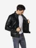 KOROSHI Biker-leder-effektjacke in Schwarz