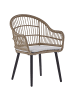 Beliani 7-tlg Gartentisch Set ALIANO II in Naturfarben/Beige/Schwarz