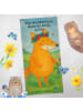 Mr. & Mrs. Panda Sporthandtuch Fuchs Blumen Design mit Spruch in Türkis Pastell