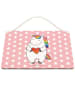 Mr. & Mrs. Panda Deko Schild Einhorn Herz ohne Spruch in Rot Pastell