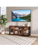 relaxdays TV Lowboard in Braun/ Schwarz - (B)140 x (H)60 x (T)40 cm