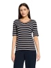 Betty Barclay Ringelshirt mit V-Ausschnitt in Dark Blue/Nature