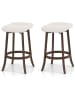COSTWAY Barhocker 2er Set in Braun