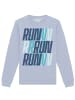 wat? Apparel Sweatshirt Run, Run, Run blue in Serene Blue
