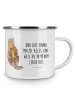 Mr. & Mrs. Panda Camping Emaille Tasse Otter Kind mit Spruch in Weiß