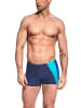 Aquarti Herren Badehose Kurz mit Seitlichem Streifen in dunkelblau