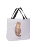 Mr. & Mrs. Panda Tote Bag Otter Muschel ohne Spruch in Grau Pastell