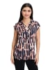 Betty Barclay Satin-Bluse mit Kragen in Dark Blue/Rosé