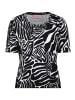 Betty Barclay Basic Shirt mit Rippenstruktur in Schwarz/Weiß